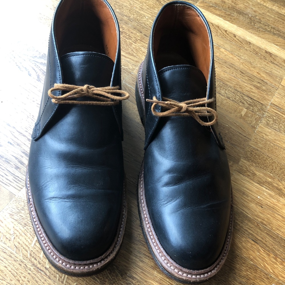 Alden Chukka Boots Size 9 B/D Smooth Matte Black Leather - Picture 4 of 13